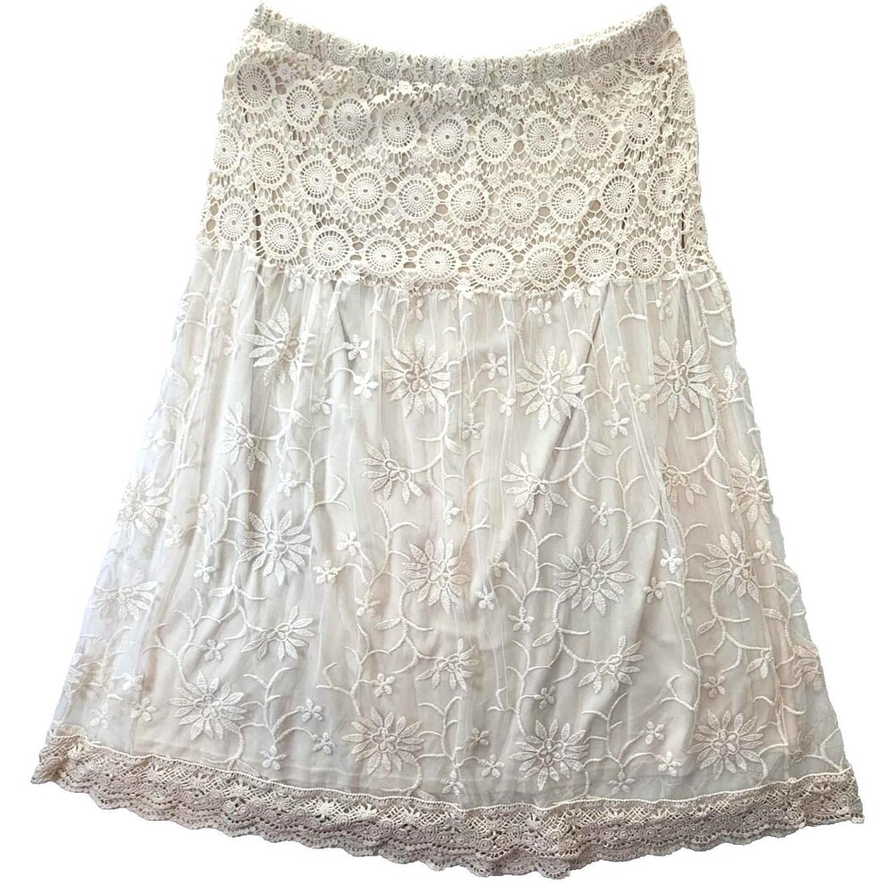 Cato Plus Size 14/16 Crochet And Lace Maxi Skirt